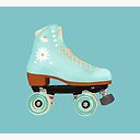 Retro Green Pastel Roller Skate Poster By Mimietrouvetou Redbubble