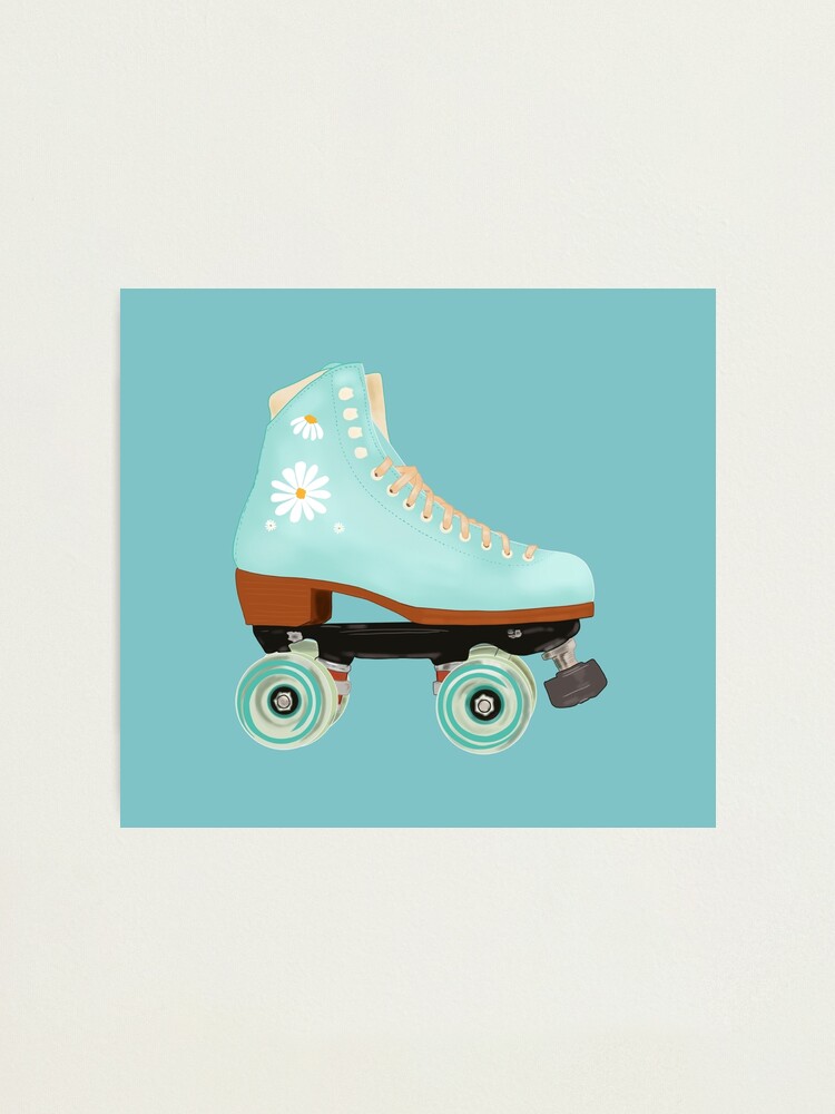 "Retro green pastel roller skate" Photographic Print for Sale by
