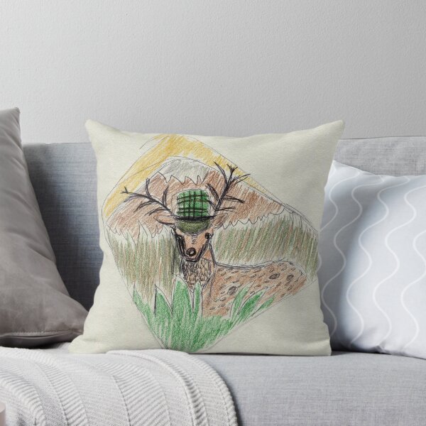 Item preview, Colored Pencil Deer Wearing A Hat Illustration designed and sold by QuirkyHeartmade.