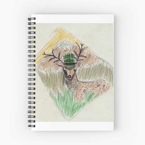 Item preview, Colored Pencil Deer Wearing A Hat Illustration designed and sold by QuirkyHeartmade.