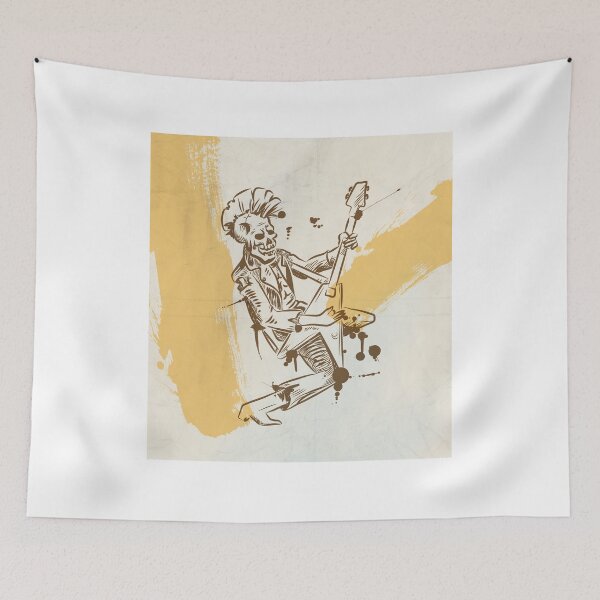 Item preview, punk rock guitarist hand draw designed and sold by Doomko.