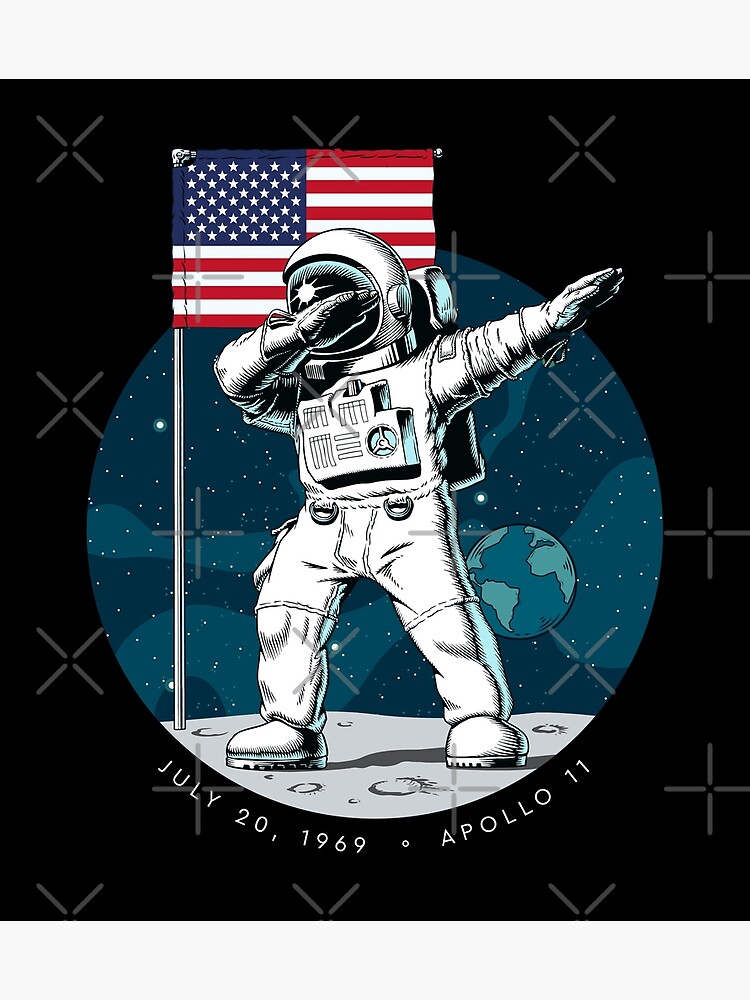 Disover Apollo 11 50th Anniversary Dabbing Astronaut NASA Moon Landing Premium Matte Vertical Poster