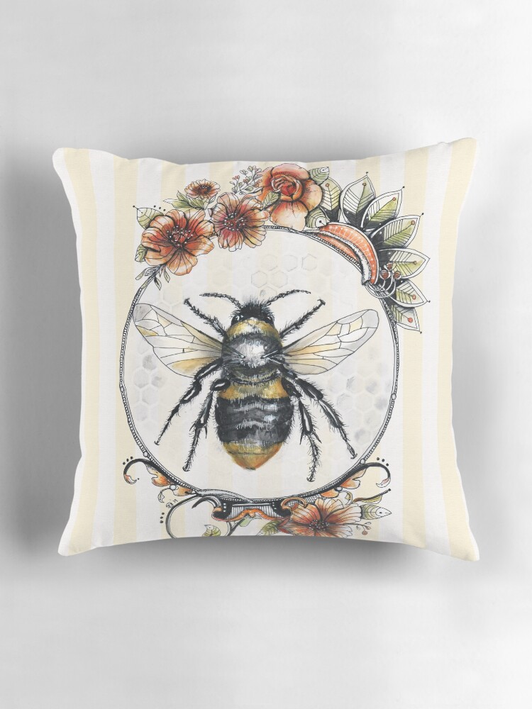 Thumbnail 3 of 4, Pillow, Bee a Queen designed and sold by dishmoptop.