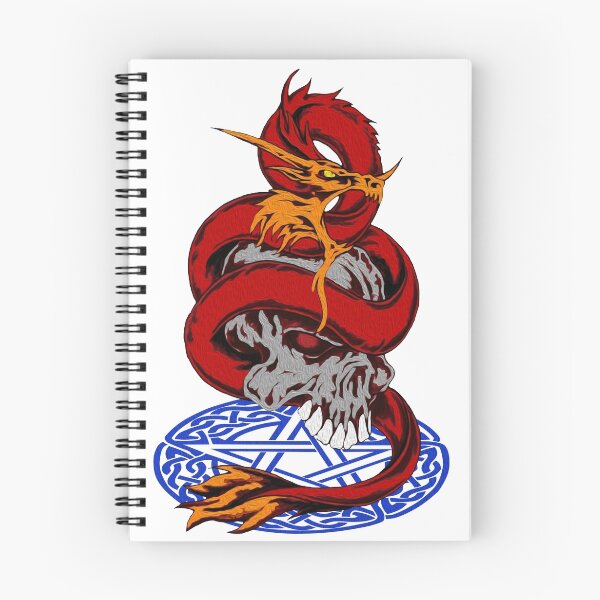 Item preview, Dragon, skull, pentagon flames designed and sold by rainsdesigns.