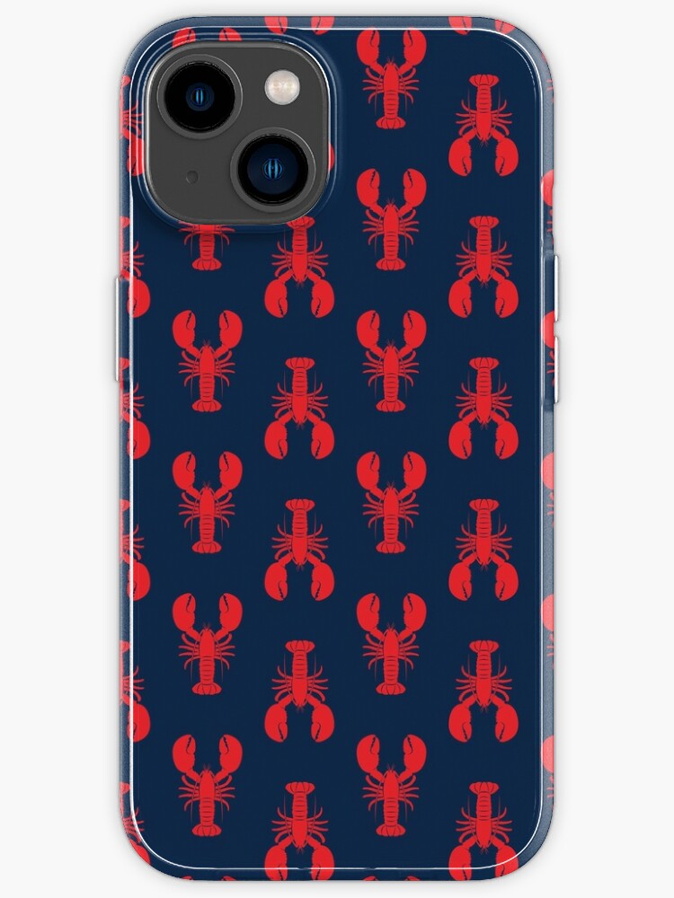 lobsters - ink and watercolor - red on pink iPhone Wallet for