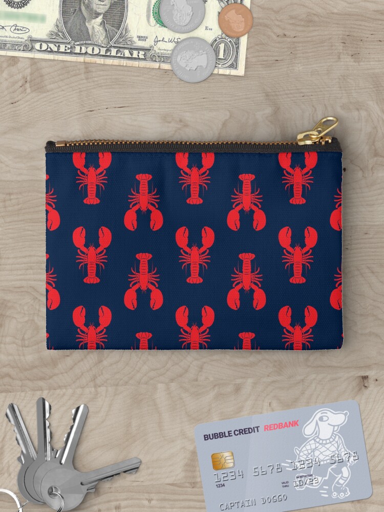 Lobsters - Red on Navy Zipper Pouch