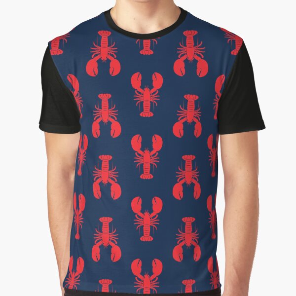 "Lobsters Red on Navy" Tshirt for Sale by littlearrow Redbubble