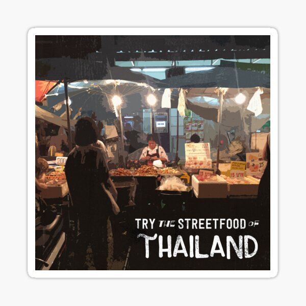 Streetfood of Thailand - Retro Style Travel Art Sticker