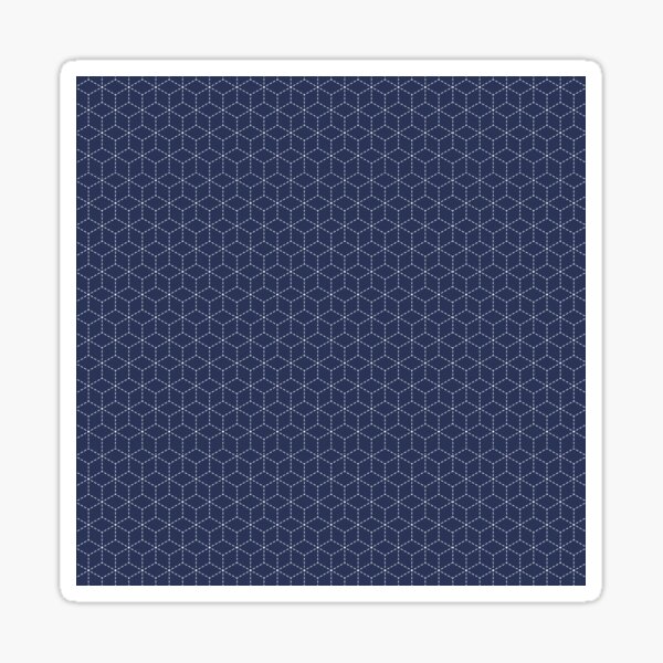 Sashiko stitching indigo pattern 1 Sticker