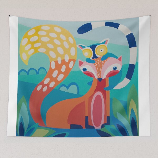 Item preview, Hello Friend, Fox & Lemur designed and sold by Dakri Sinclair.