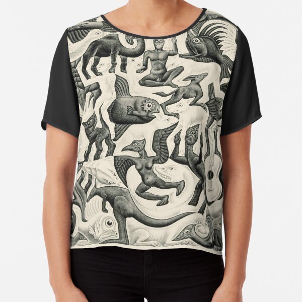 Escher - Plane Filling II Chiffon Top