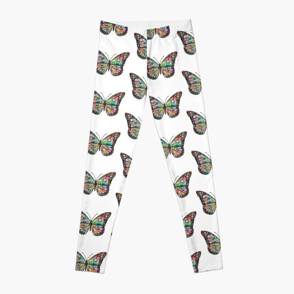 Colourful Flowery Butterfly With Flair SWP16 Leggings