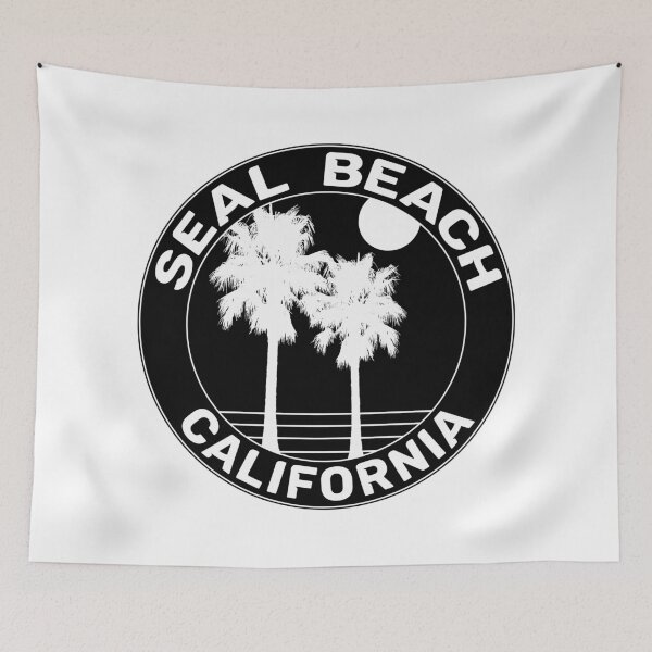 Item preview, Seal Beach California Black White Palm Trees Surf Surfing Laptop  designed and sold by DESTINATIONS DECAL.