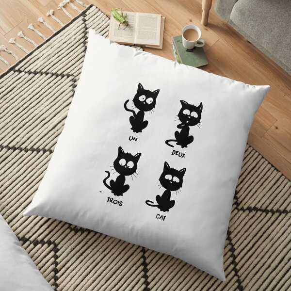 J Habite Chez Mon Chat Floor Pillow By Theduc Redbubble