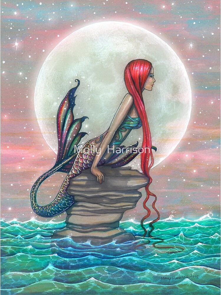 Siren Mermaid Fantasy Drawing Art Print for Sale by Molly Harrison