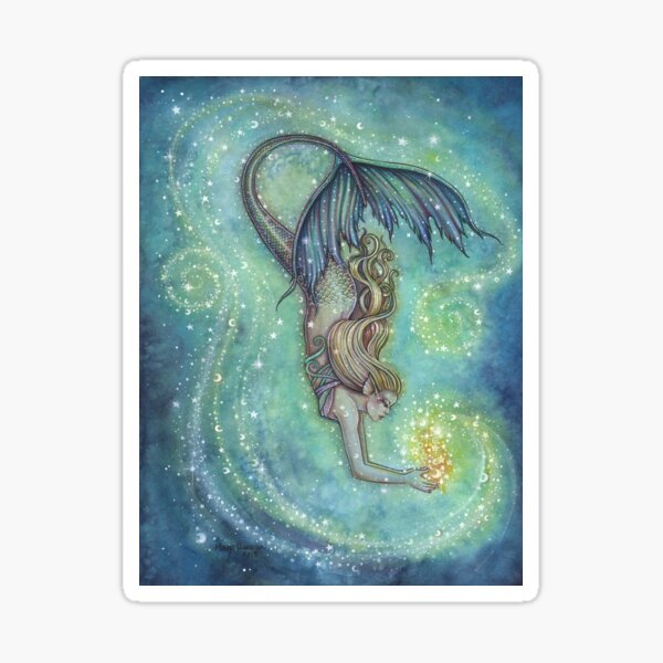 Celestial Sea Mermaid Fantasy Art by Molly Harrison Sticker