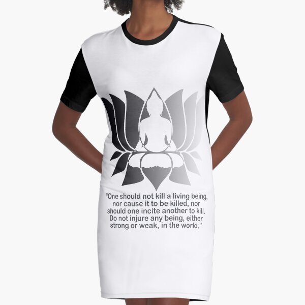 One should not kill a living being Spiritual Buddhism SWP21 Graphic T-Shirt Dress