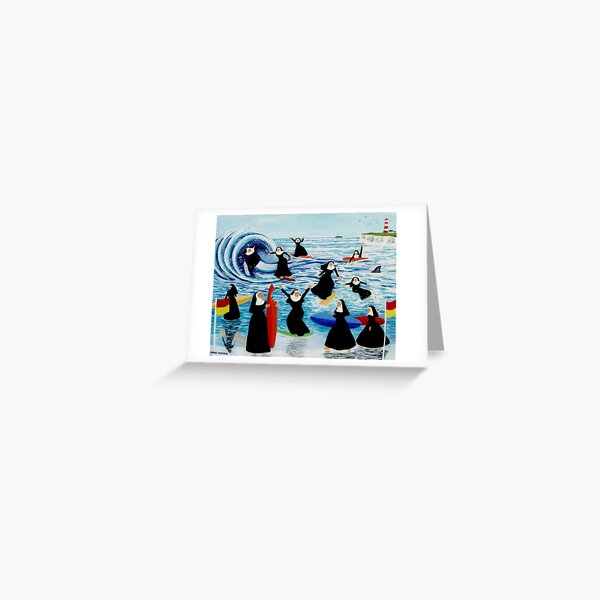Surfing Sisters Greeting Card