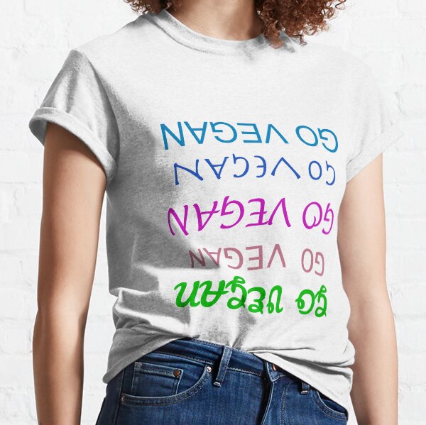 Go Vegan Colourful 180 Multi Font Design SWP22 Classic T-Shirt