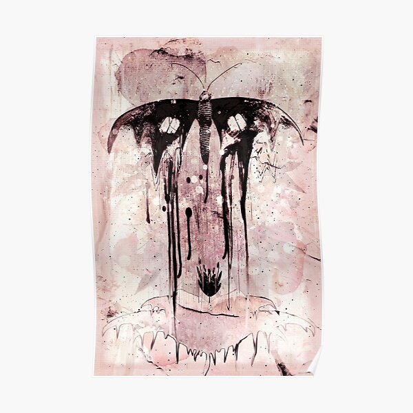 Liquid Butterfly in Pink Poster