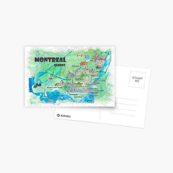 Item preview, Montreal Quebec Canada Travel Poster Favorite Ticket Tourist Highlights designed and sold by artshop77.