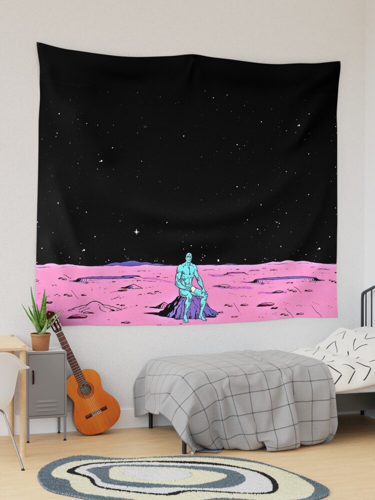 Fixed Dr. Manhattan sitting on mars comic Tapestry for Sale by Smakly Redbubble