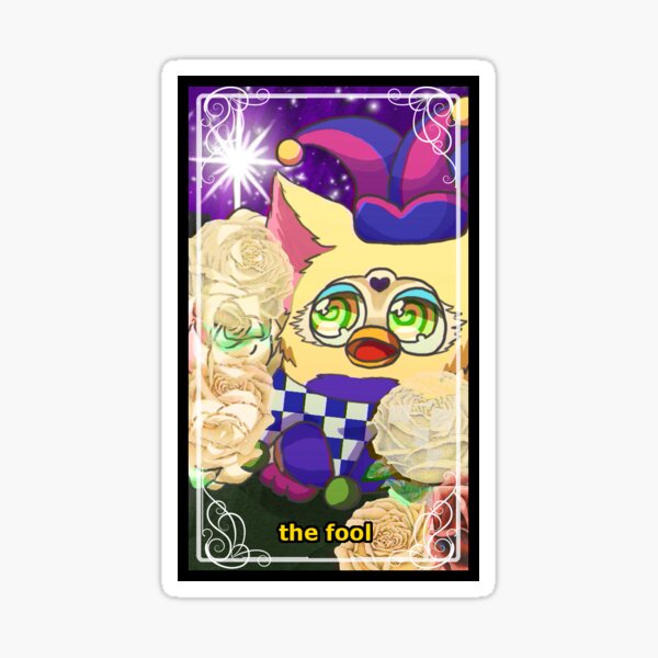 The Fool Furby Tarot Card 90s Style Sticker