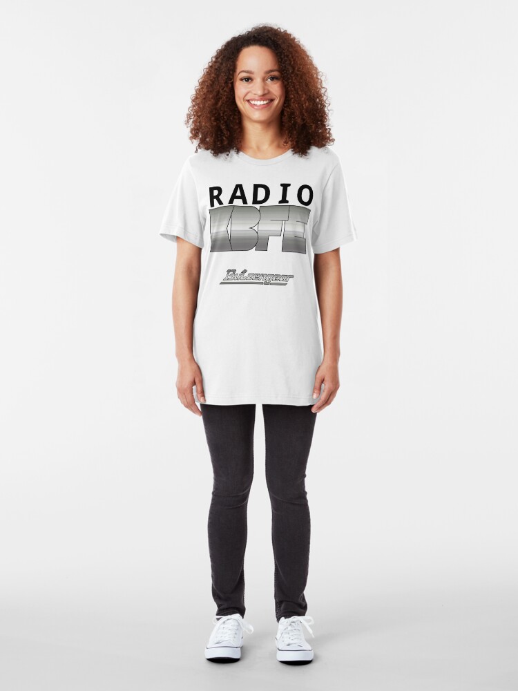Alternate view of Radio KBFE on White Slim Fit T-Shirt
