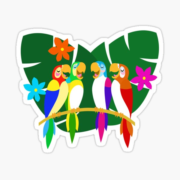 Tropical Singing Feathered Friends Sticker