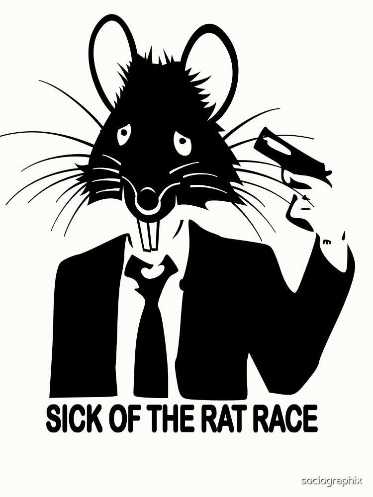 Aperçu 6 sur 6. Sweatshirt épais avec l'œuvre MALADE DU RAT RACE créée et vendue par sociographix.