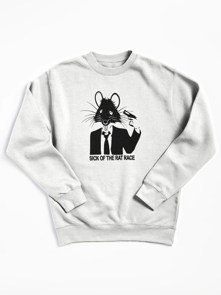 Aperçu 1 sur 6. Sweatshirt épais avec l'œuvre MALADE DU RAT RACE créée et vendue par sociographix.