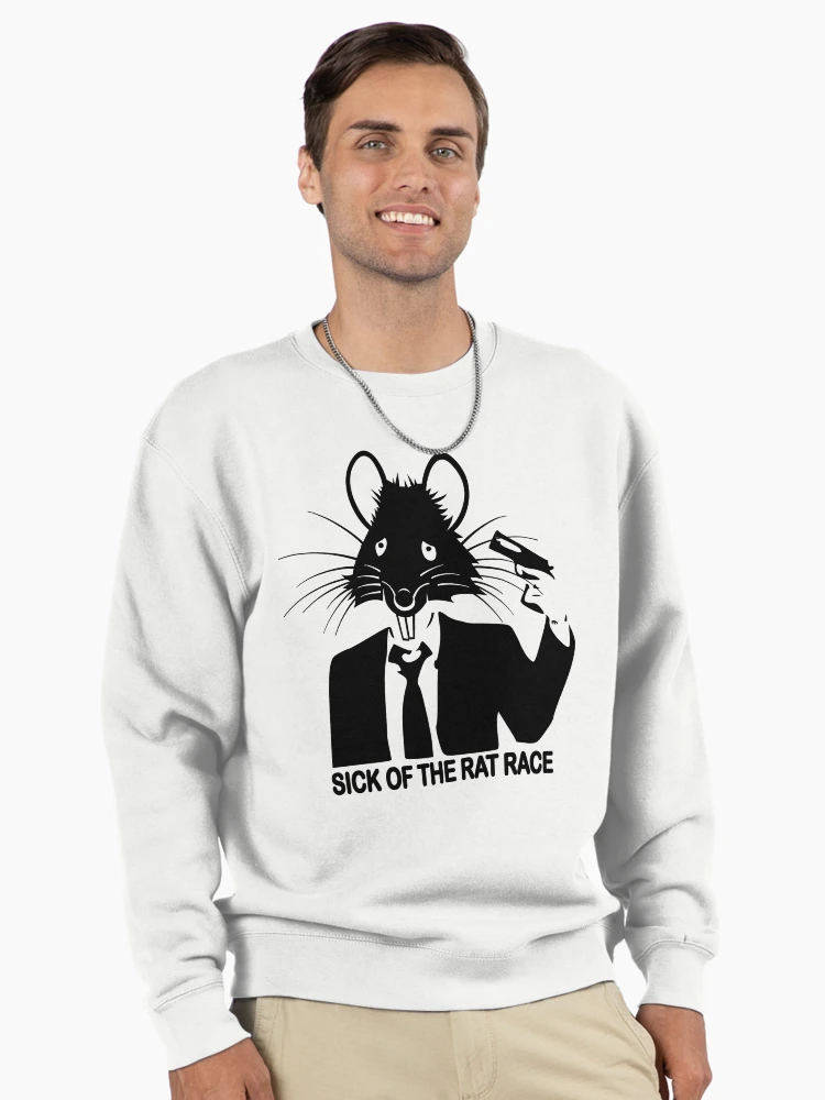 Aperçu 2 sur 6. Sweatshirt épais avec l'œuvre MALADE DU RAT RACE créée et vendue par sociographix.