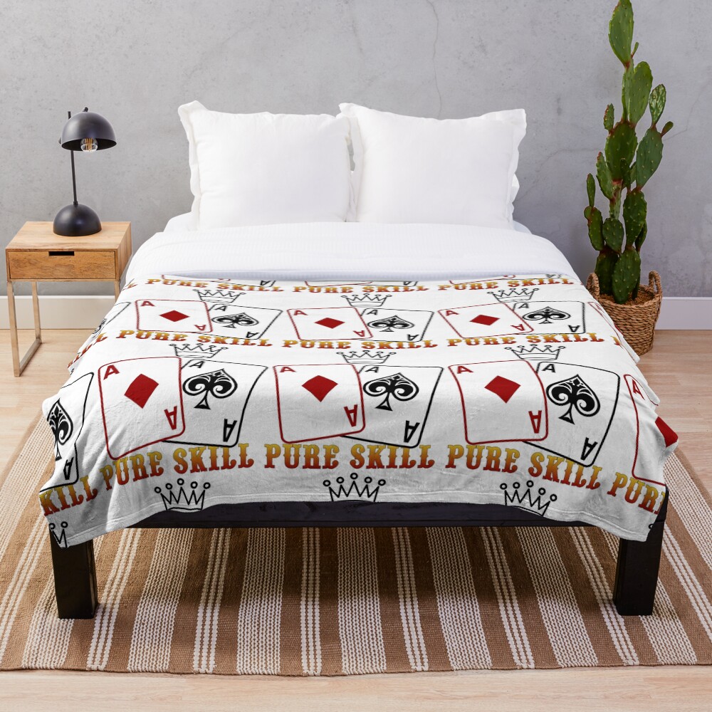 "Poker Cards Pure Skill" Throw Blanket for Sale by nodoubt Redbubble