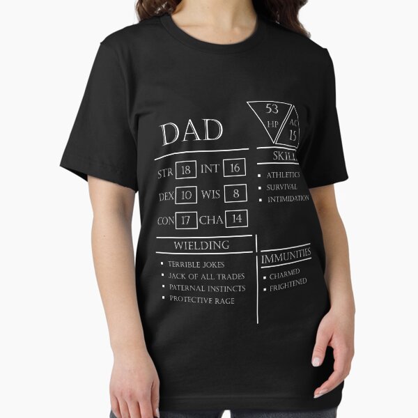 Artikel-Vorschau von Dad Stats - Charakterbogen - Weiß, designt und verkauft von EchoTheBard.