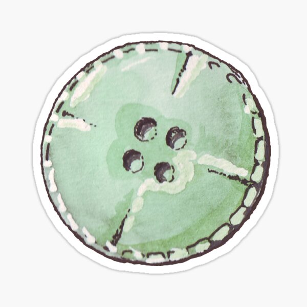 Green button original aquarelle Sticker