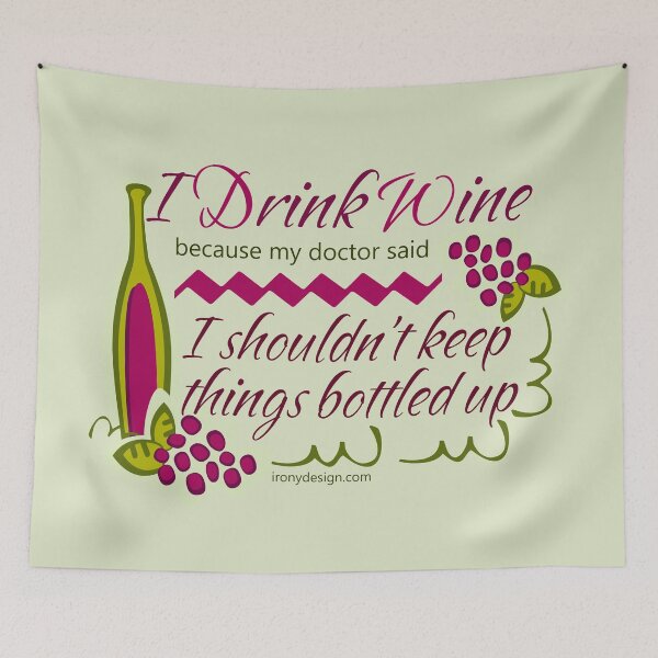 Item preview, I Drink Wine Funny Quote designed and sold by ironydesigns.