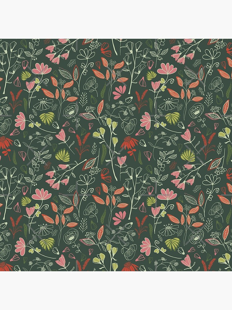 Glowy bosque forest floral pattern by alextilalila