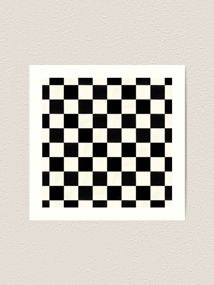Op Art Psychedelic Checkerboard pattern, Checkered Flag black, white | Art  Print