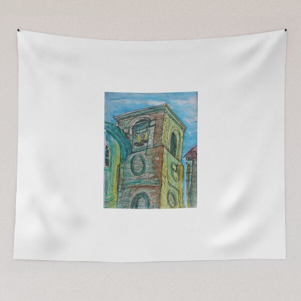 Item preview, Watercolor Sketch - A Church Campanile in Genoa, Italy. 2012 designed and sold by Igor Pozdnyakov.
