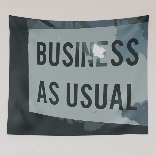 Item preview, BUSINESS AS USUAL Vintage Art designed and sold by Bruce ALMIGHTY Baker.