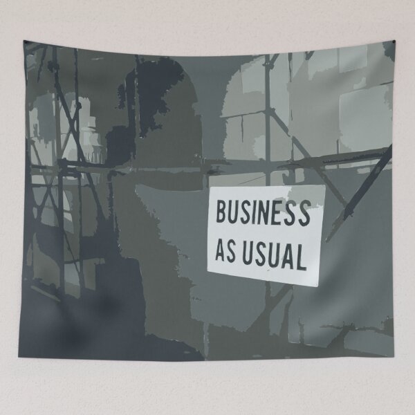 Item preview, BUSINESS AS USUAL Vintage Art designed and sold by Bruce ALMIGHTY Baker.