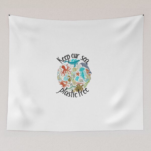 Item preview, Keep our Sea Plastic Free designed and sold by ColorFlowArt.