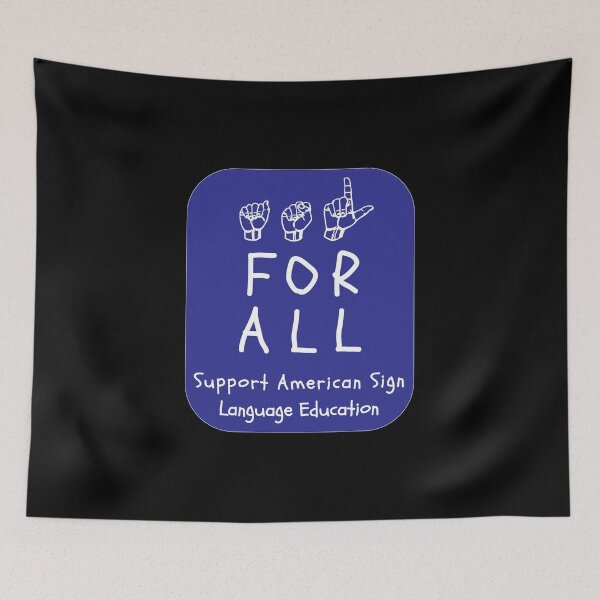 Item preview, ASL Styles:  ASL For All - Support ASL Education on Blue designed and sold by ASLstyles.