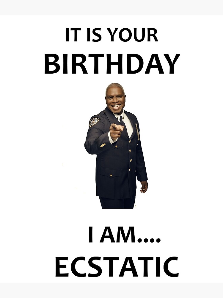 Captain Holt Birthday Card Brooklyn 99 B99 Funny Greeting Card Raymond Holt