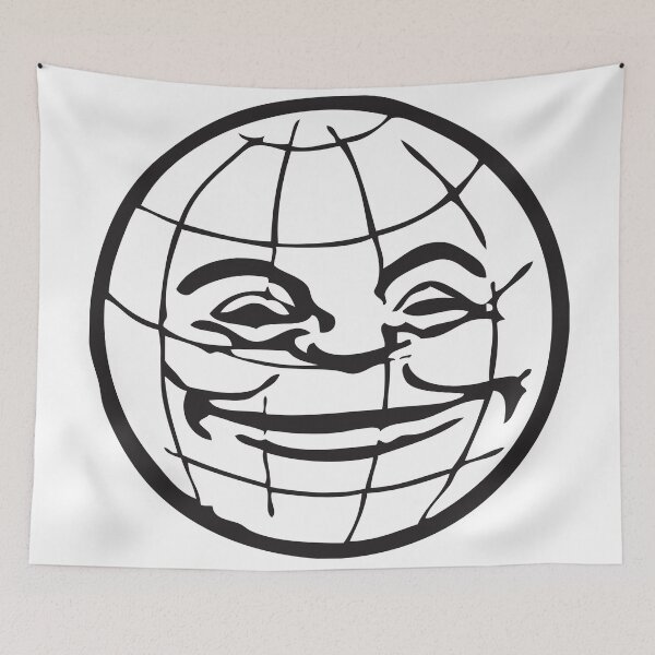 Item preview, GRINNING GLOBE Vintage Art designed and sold by Bruce ALMIGHTY Baker.