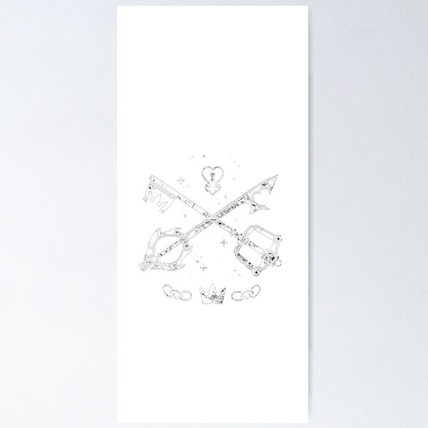 Vista previa del artículo con la obra «Cruce de llaves espada de Kingdom Hearts», diseñado y vendido por legendofsarah.
