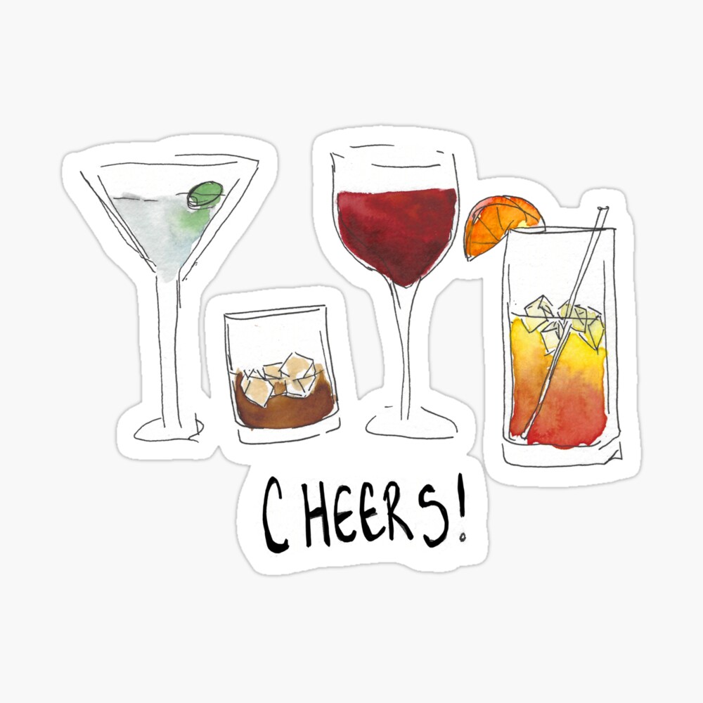 Download Cheers Cocktails And Drinks Greeting Card By Maryhop Redbubble