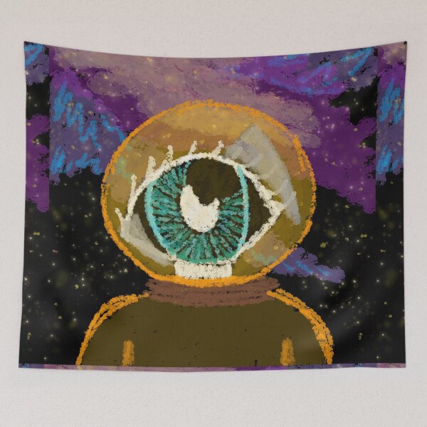 Item preview, Alien Eyeball In Chalk Board Space designed and sold by Ari-ArtStudio.