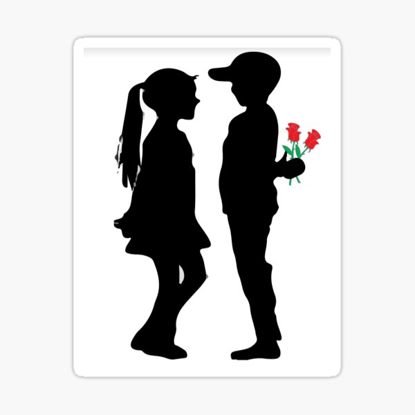 "boy and girl Banksy sticker " Sticker for Sale by dsbartelstein