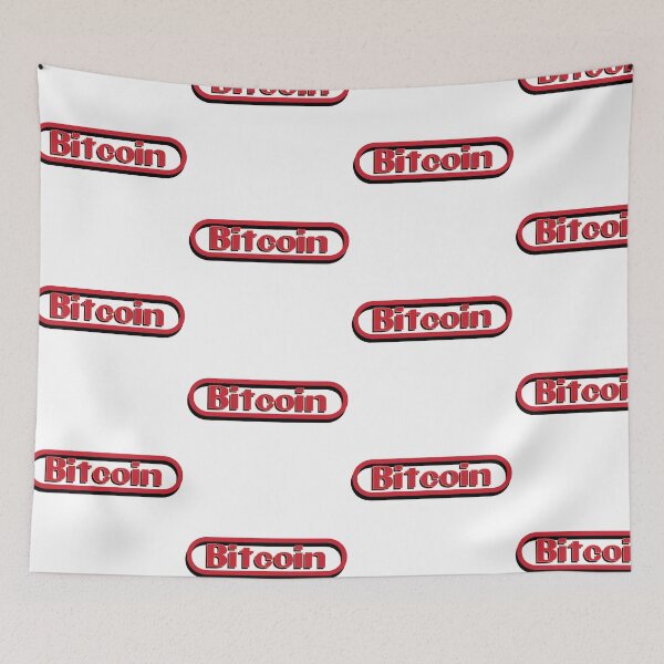 Item preview, Bitcoin red label with shadow designed and sold by ColoCryptonaut.